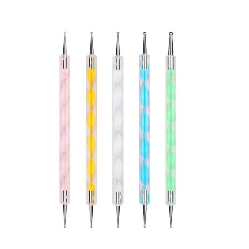 5 Pcs Double-Ended Spiral Tube Dotting Needles Nail Art Tools Set Nylon Acrylic – Nail Legend B2B wholesale (image preview)