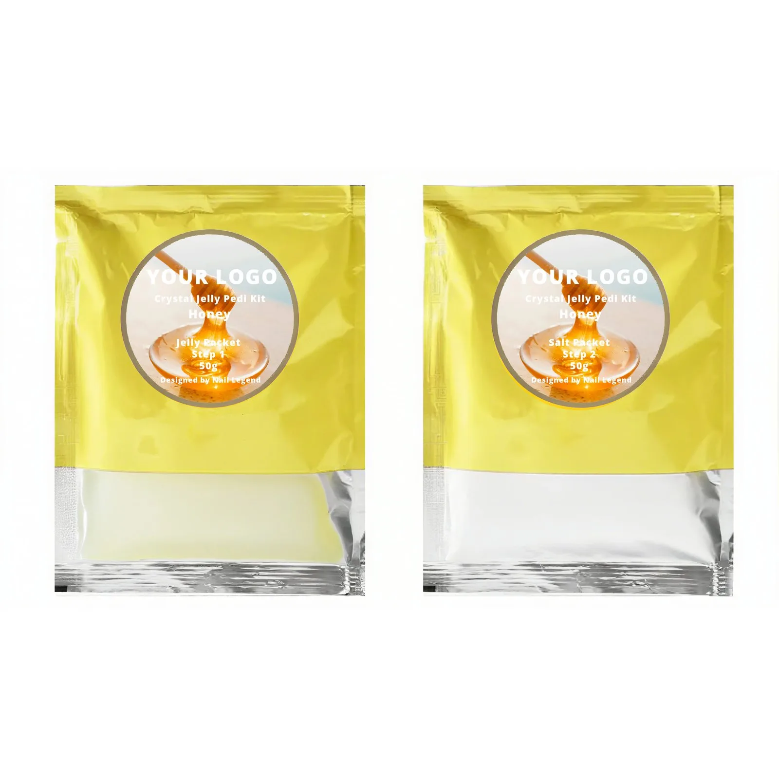 Custom Scented Vegan Honey Jelly Salt Relaxing Moisturizing Crystal for Salon Pedicure – Private Label OEM V7 Kit Manufacturer | Nail Legend B2B