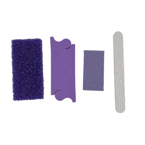 4 in 1 Pedicure Kit with Nail File Buffer Pumice and Toe Separator Salon Customized Size – Private Label OEM V7 Kit Manufacturer | Nail Legend B2B