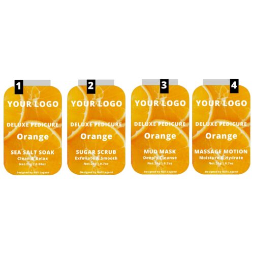 4 in 1 Deluxe Vegan Pedicure Kit Box Professional Spa Use with Salt Soak Sugar Scrub Mud – Private Label OEM V7 Kit Manufacturer | Nail Legend B2B