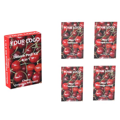 4 in 1 Deluxe Pedicure Kit Box Salt Soak Sugar Scrub Mud Mask Massage Motion Vegan Lotion – Private Label OEM V7 Kit Manufacturer | Nail Legend B2B