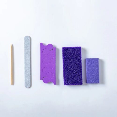 5 in 1 Customized Salon Pedicure Kit 200 Set/carton with Nail File Buffer Pumice Toe – Private Label OEM V7 Kit Manufacturer | Nail Legend B2B