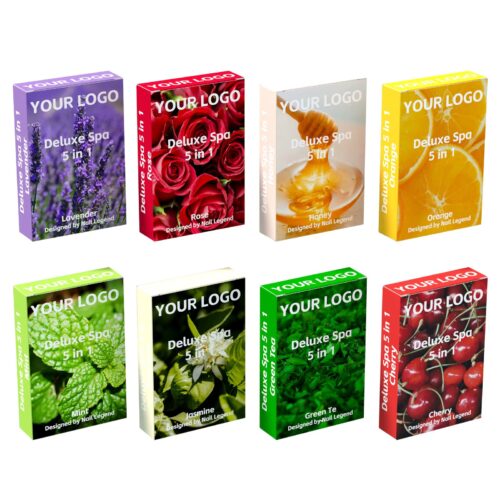 Deluxe Spa Kit 5 in 1, Salt Soak, Callus Remover, Sugar Scrub, Foot Mask, Massage Motion, – Private Label OEM V7 Kit Manufacturer | Nail Legend B2B