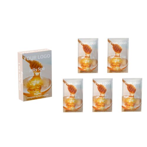 Honey Jelly Spa 5 in 1, Crystal, Dissolution Salt, Sugar Scrub, Foot Mask, Massage – Private Label OEM V7 Kit Manufacturer | Nail Legend B2B