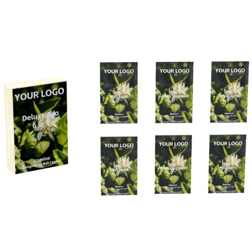 Jasmine Deluxe Spa 6-In-1 Professional Spa Use Set Organic Vegan Salt Soak Callus Remover – Private Label OEM V7 Kit Manufacturer | Nail Legend B2B