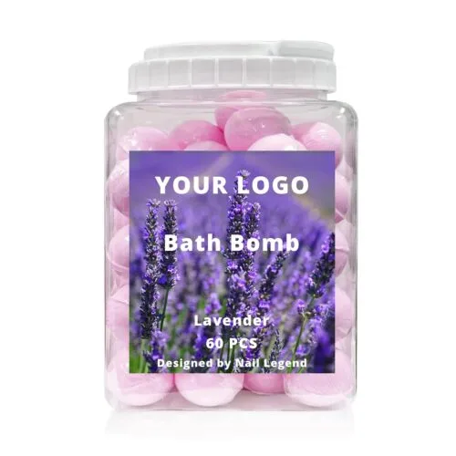 Luxury Lavender Scented Organic Bath Bombs 60 Pcs/Jar Silk Screen Printed Custom – Private Label OEM V6 Solid Manufacturer | Nail Legend B2B