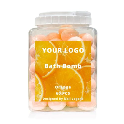 Luxury Silk Screen Printed Organic Bath Bombs 60 Pcs/Jar Orange Flavor for Foot Spa & – Private Label OEM V6 Solid Manufacturer | Nail Legend B2B