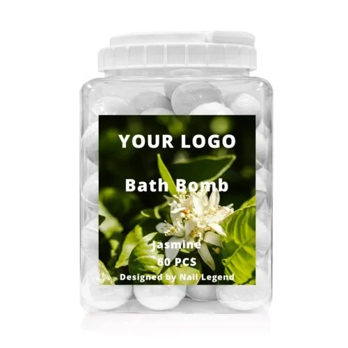 Private Label Jasmine Flavor Bath Fizzies 60 Pcs./Jar Organic Foot Spa Salt for Bomb – Private Label OEM V6 Solid Manufacturer | Nail Legend B2B
