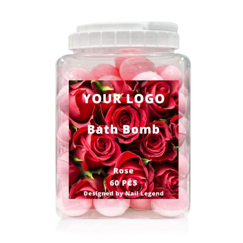 Bath Bomb Private Label Rose Flavor, 60 Pcs/Jar, Organic Fizzy Bombs for Foot Spa Salt – Private Label OEM V6 Solid Manufacturer | Nail Legend B2B