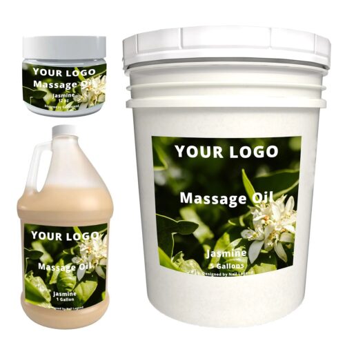 Professional Salon Spa Massage Oil Private Label Jasmine Flavor Moisturizes & Softens – Private Label OEM V5 Liquid Manufacturer | Nail Legend B2B