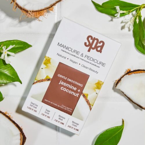 4 in 1 Manicure and Pedicure Kit Jasmine and Coconut Smoothing Spa Set with Exfoliator – Private Label OEM V7 Kit Manufacturer | Nail Legend B2B