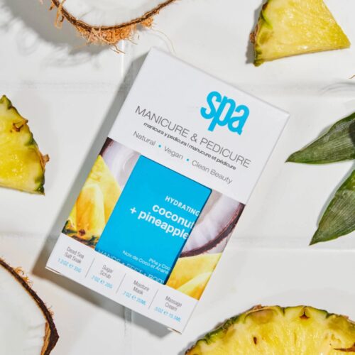 4 in 1 Manicure and Pedicure Kit Coconut and Pineapple Hydrating Spa Set with Exfoliator – Private Label OEM V7 Kit Manufacturer | Nail Legend B2B