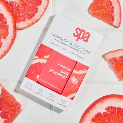 4 in 1 Pink Grapefruit Energizing Spa Set Exfoliator and Moisturizer Chemical Ingredients – Private Label OEM V7 Kit Manufacturer | Nail Legend B2B