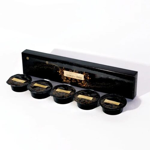 Deluxe 5-Step Vegan Pedicure Kit Custom Logo Foot Spa Treatment Set Salt & Herbal for Spa – Private Label OEM V7 Kit Manufacturer | Nail Legend B2B