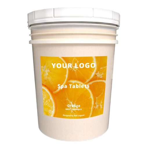 Orange Spa Tablets 6kg, Quick-Dissolve, Natural Organic, Strong Scents, Perfect for Salon – Private Label OEM V6 Solid Manufacturer | Nail Legend B2B