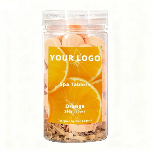 Nail Legend Orange Spa Tablets 250g Quick-Dissolve Organic Strong Scent for Salon Foot – Private Label OEM V6 Solid Manufacturer | Nail Legend B2B