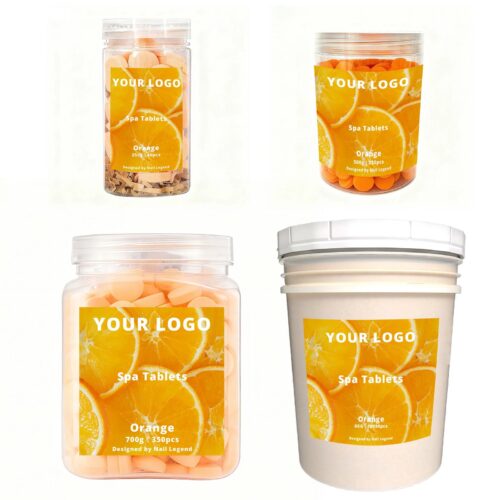 Nail Legend Orange Spa Tablets 6kg Quick-Dissolve Natural Organic Strong Scent for Female – Private Label OEM V6 Solid Manufacturer | Nail Legend B2B