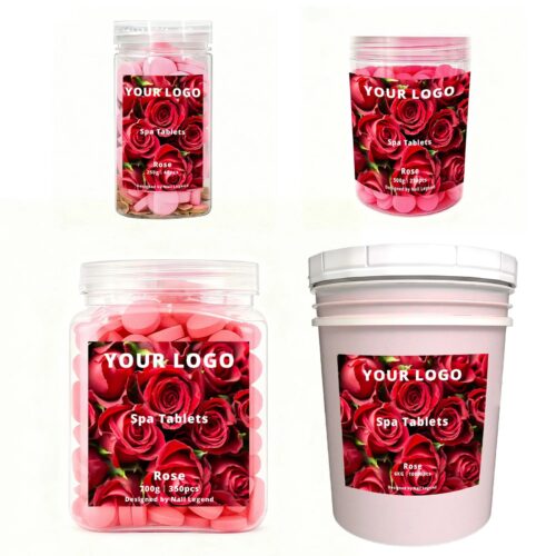 Rose Spa Tablets, Quick-Dissolve, Natural Organic, Strong Scents, Perfect for Salon – Private Label OEM V6 Solid Manufacturer | Nail Legend B2B