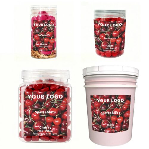 Cherry Spa Tablets, Quick-Dissolve, Natural Organic, Strong Scents, Perfect for Salon – Private Label OEM V6 Solid Manufacturer | Nail Legend B2B