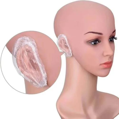 Transparent & Striped Disposable Waterproof Plastic Ear Covers 100Pcs/Pack Hair Tools – Private Label OEM V4 Consumable Manufacturer | Nail Legend B2B