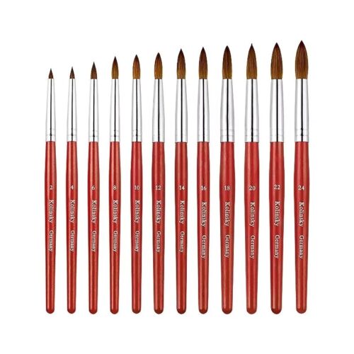 French Nail Art Tool 100% Pure Animal Hair Acrylic Brush Kolinsky Crimped Wood Handle Soft – Private Label OEM V4 Consumable Manufacturer | Nail Legend B2B