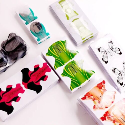 Horseshoe/Butterfly Shaped Nail Extension Paper Plastic French Style 500 - Self-Adhesive Nai... – product detail view, nail extension form wholesale