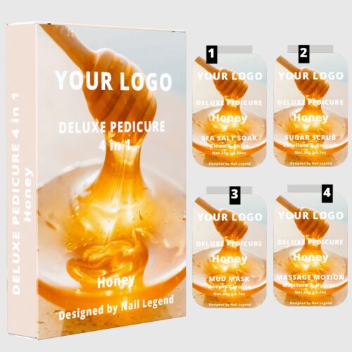 Nail Legend 4 1 Deluxe Vegan Pedicure Kit Box Spa Professional Salt Soak Sugar Scrub Mud – product detail view, wholesale