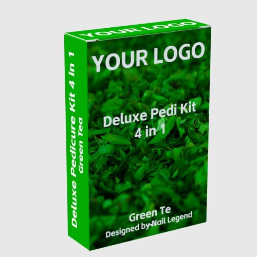 4-in-1 Vegan Deluxe Pedicure Kit Box with Sea Salt Sugar Scrub Mud Mask Massage Motion – product detail view, wholesale