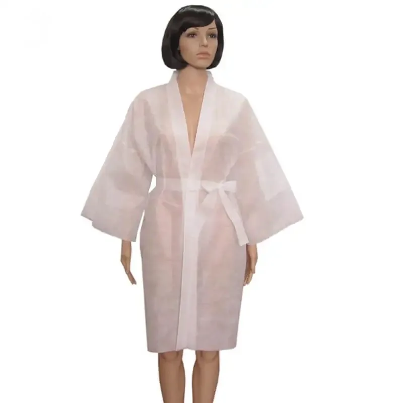 Disposable Non-Woven Kimono Bathrobe (10 pcs/bag) – product detail view, non-woven disposable for salons and distributors