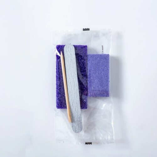 4 in 1 Manicure & Pedicure Set with Nail File Buffer Pumice Stone Pusher Customizable – product detail view, wholesale