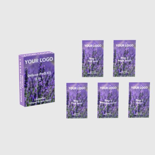 Deluxe Pedicure Kit 5 in 1, Salt Soak, Sugar Scrub, Foot Mask, Massage Motion, Butter, – product detail view, wholesale