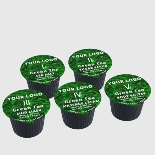 5-in-1 Deluxe Vegan Pedicure Kit Salt Soak Sugar Scrub Mud Mask Massage Cream Butter – product detail view, wholesale
