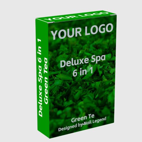 Green Tea Vegan Deluxe Spa 6-in-1 Pedicure Kit Salt Soak Callus Remover Sugar Scrub Foot – product detail view, wholesale