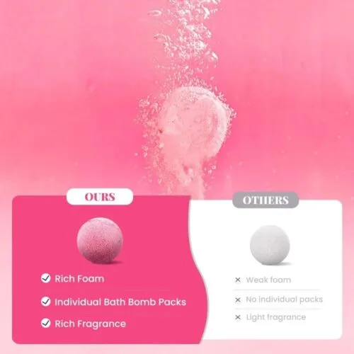 Private Label Organic Cherry Flavored Bath Fizzies 60 Pcs/Jar Foot Spa Salt for Bomb – product detail view, wholesale