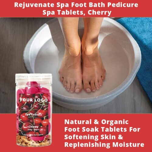 Organic Cherry Spa Tablets 250g Quick-Dissolve Strong Scents for Salon Manicure Pedicure – product detail view, wholesale