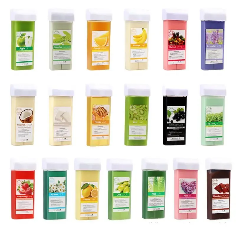 Rosin-Free Roll-On Wax Cartridge 5 Flavors (100ml) – product detail view, depilatory wax for salons and distributors