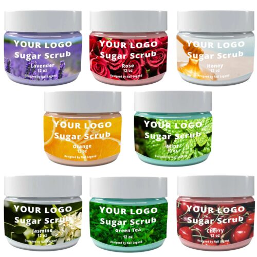 12oz Sugar Scrub Chemical Hyaluronic Acid Private Label Custom Scents Clarifying – product detail view, wholesale
