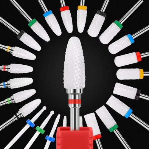 Portable 2.35mm Ceramic Nail Drill Bit Cross Cuticle Cleaner Electric Manicure Pedicure – product detail view, wholesale