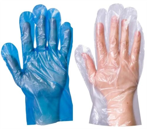 100 Pcs/Bag Disposable PE Gloves Food Grade Plastic for Household & Commercial Use in – product detail view, wholesale