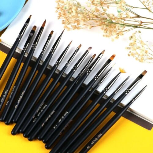 Wholesale 16Pcs Japanese Style Nail Art Brush Set Wood Handle Drawing Liner Pen With – product detail view, wholesale