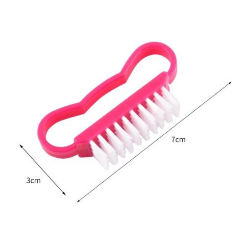 Professional Flat Nylon Horn Nail Cleaning Brushes for Manicure and Pedicure Plastic for – product detail view, wholesale