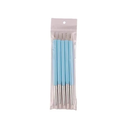 Dual-Head 5-Piece Nail Art Dotting Pen Set Flower Rhinestone Silicone & Dual-Use Carving – product detail view, wholesale
