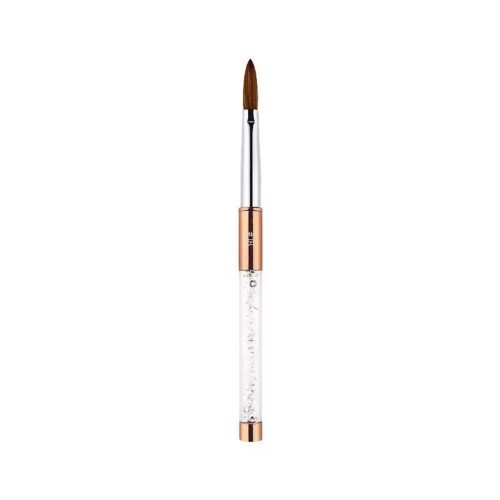 Private Label Kolinsky Gel Nail Art Brush Set Rose Gold Metal Handle Diamond Professional – product detail view, wholesale