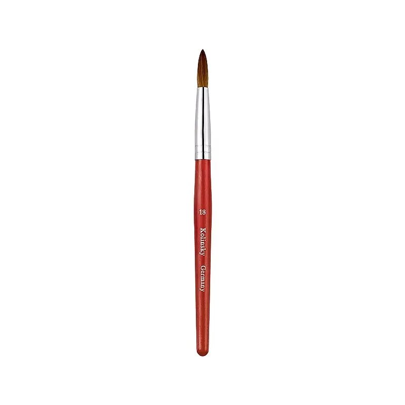 French Nail Art Tool 100% Pure Animal Hair Acrylic Brush Kolinsky Crimped Wood Handle Soft – product detail view, wholesale