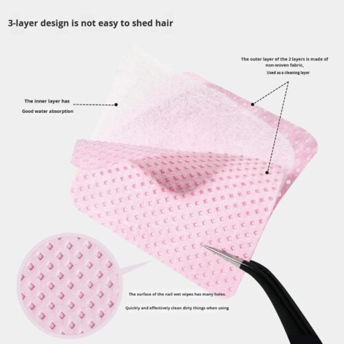 Non-Woven Nail Polish Remover Wipes – product detail view, non-woven disposable for salons and distributors