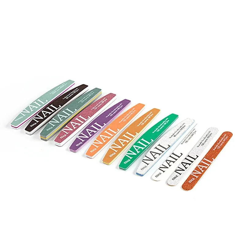 12pcs Reusable Nail File Set Double Sided Washable Buffer Multi Grit 80 100 180 - Reusable M... – material and grit closeup, reusable bamboo file set