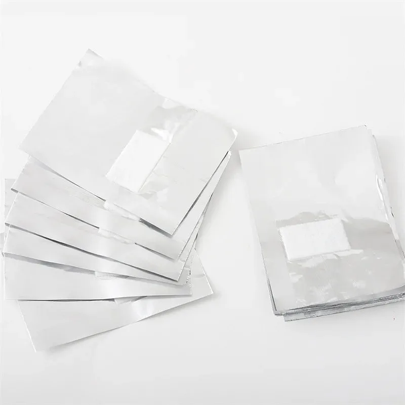 Salon-Quality Easy Soak-Off Manicure with Removal Foil Nail Wrap Cotton Pad for - Gel Polish... – material and grit closeup, soak-off foil pad