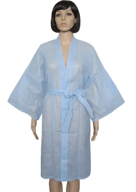 Disposable Non-Woven Kimono Bathrobe (10 pcs/bag) – material and texture closeup, disposable B2B wholesale