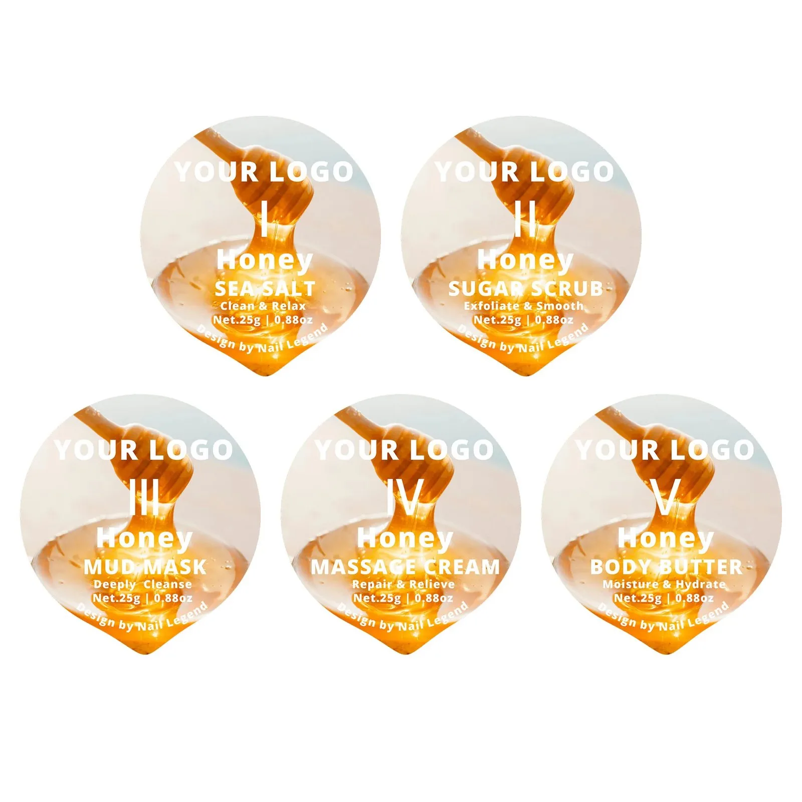 5 in 1 Deluxe Vegan Pedicure Kit Spa Professional Salt Soak Sugar Scrub Mud Mask Massage – material and finish closeup
