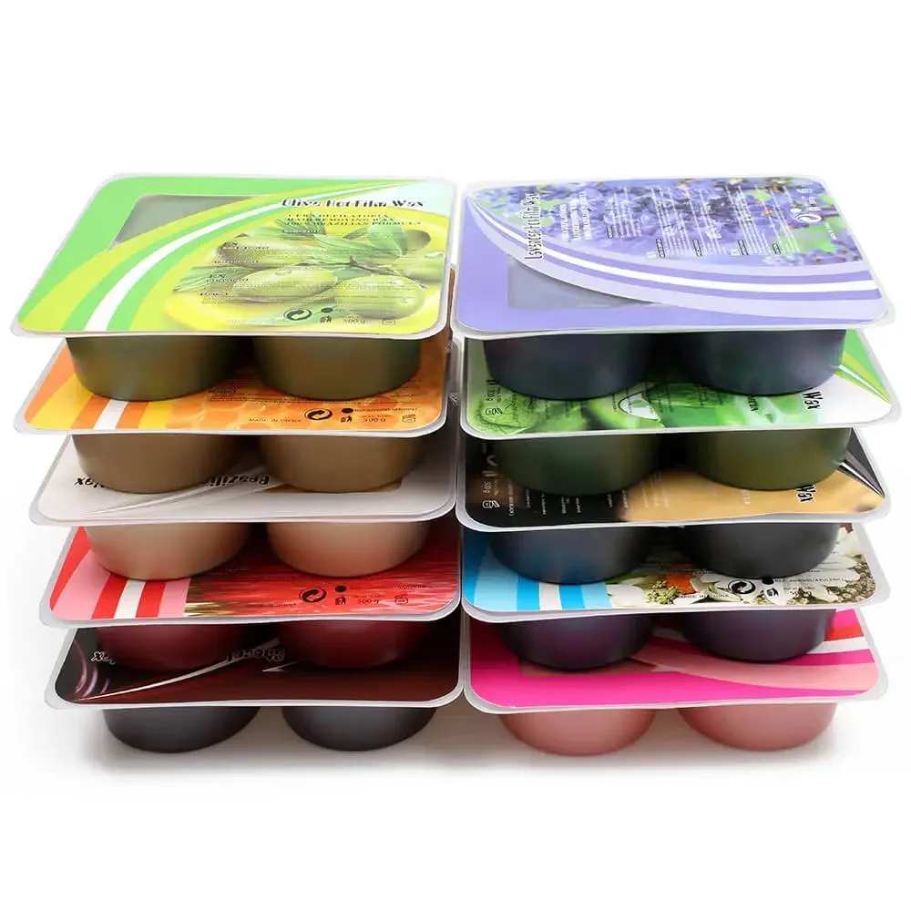 Disc Hard Wax in Retail Box (500g) – texture and color closeup, salon-grade hard wax